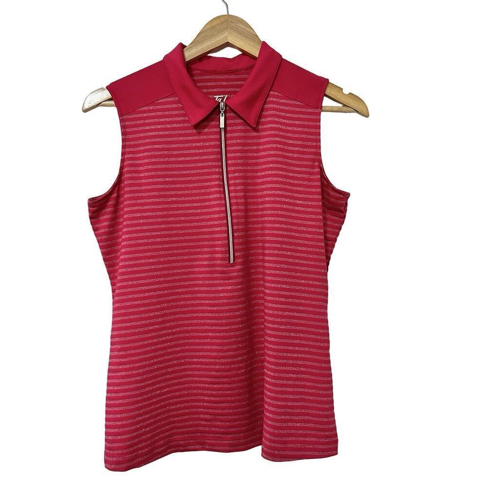 Tail Tech Sleeveless Golf Tennis Pickleball Top Size‎ M Pink Stripe Women's